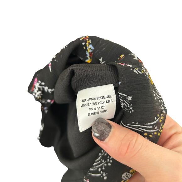 1. State Black Floral Chiffon Off The Shoulder Blouse Sz XS - Picture 4 of 7